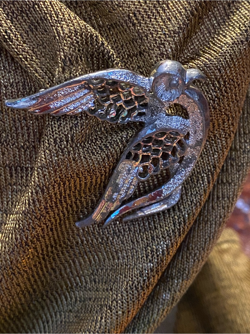 Vintage 1971 Sarah Coventry Peace Dove Brooch | Signed Silver-Tone Bird in Fligh